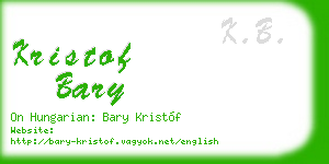 kristof bary business card