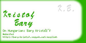 kristof bary business card